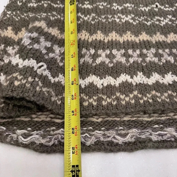 Free People Through the Storm Fair Isle Knit Sweater Sz M Taupe - Picture 9 of 10